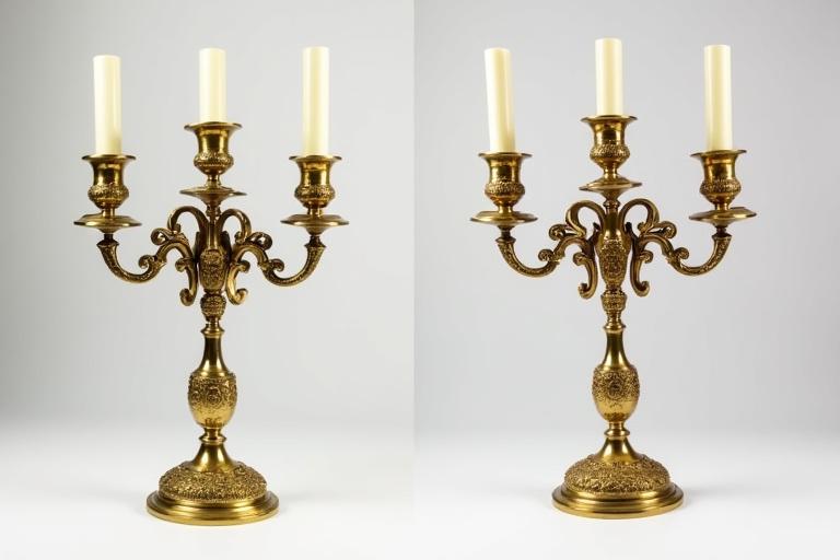 修復され輝く燭台