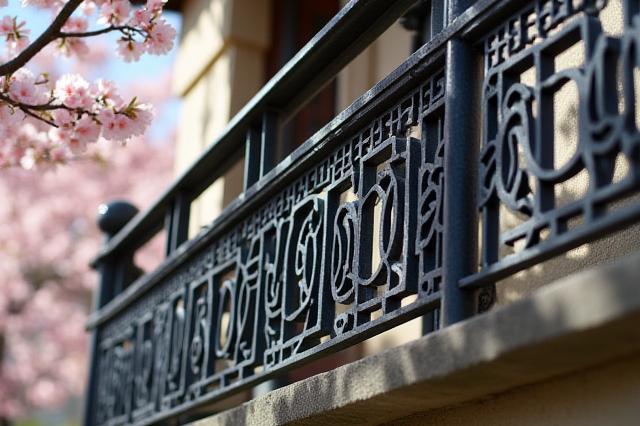 伝統的な紋様を模した鉄製バルコニー手すり