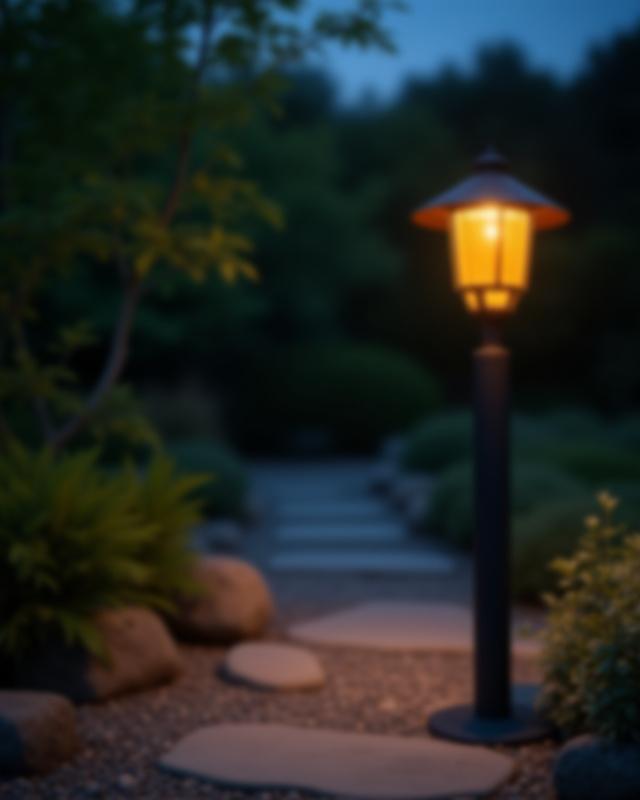 屋外で使用される堅牢な金属製ガーデンライト